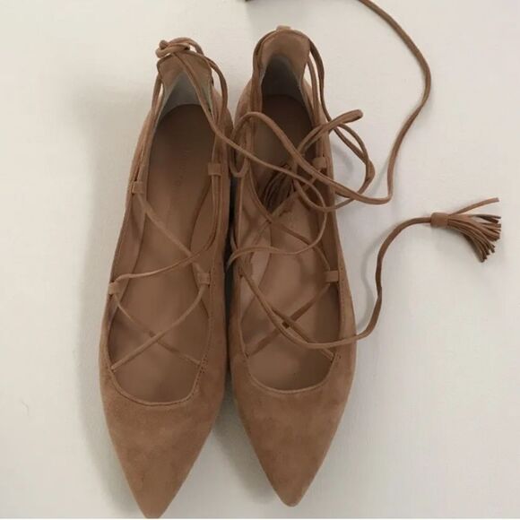 Women Sigerson Morrison Suede Closed Toe Flat Lacing Leather MSRP $275 Size 6 - Picture 7 of 7